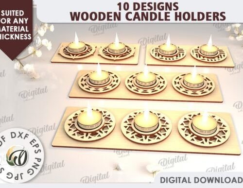 Candelabros De Madera Creativo Digital